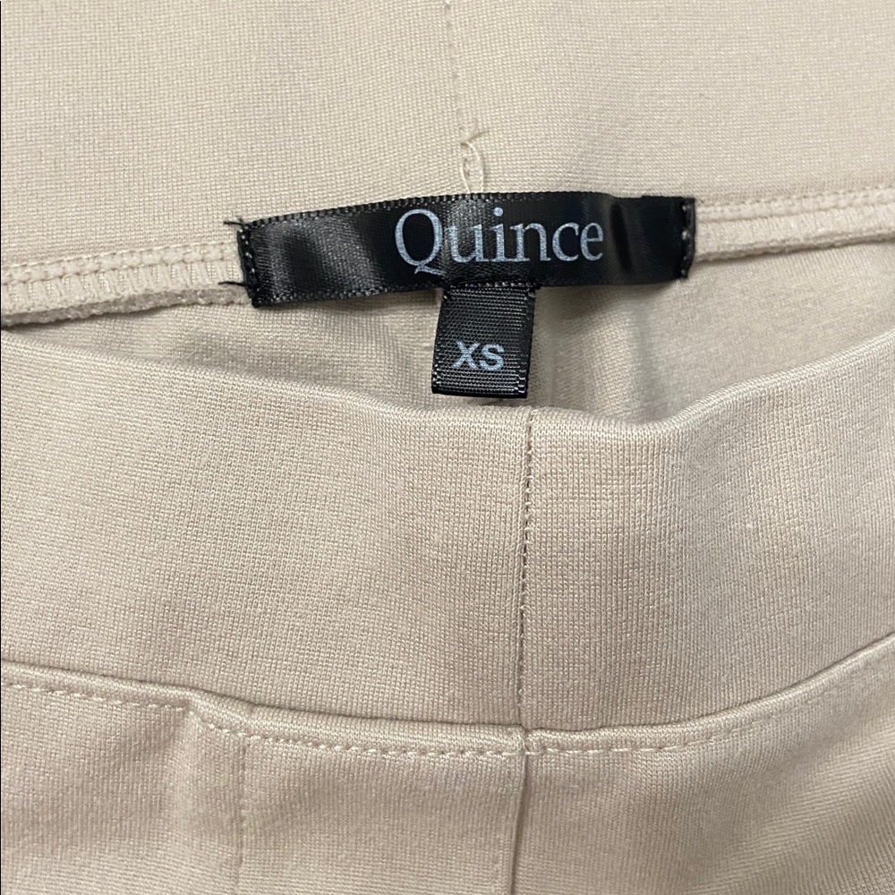 Quince Ultra-Stretch Ponte Straight Leg Pants in Ecru, size XS, 30” inseam - Picture 7 of 9